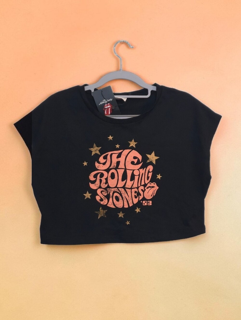 The Rolling Stones small black crop top